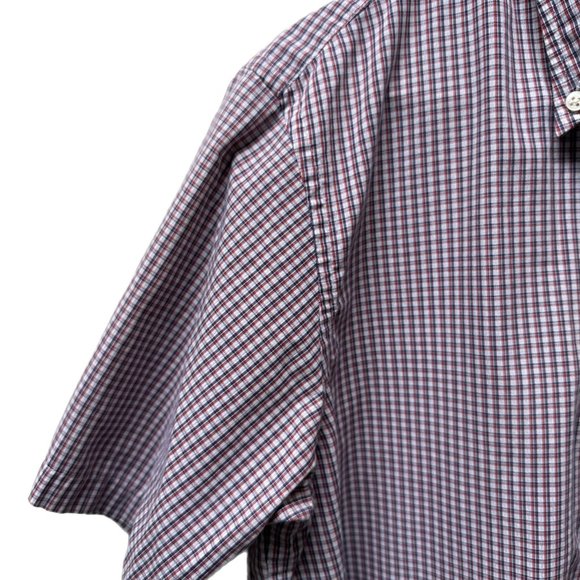 Dockers Men's Short Sleeve Blue and Red Button Down Shirt, Medium, Pre-owned - Picture 5 of 6